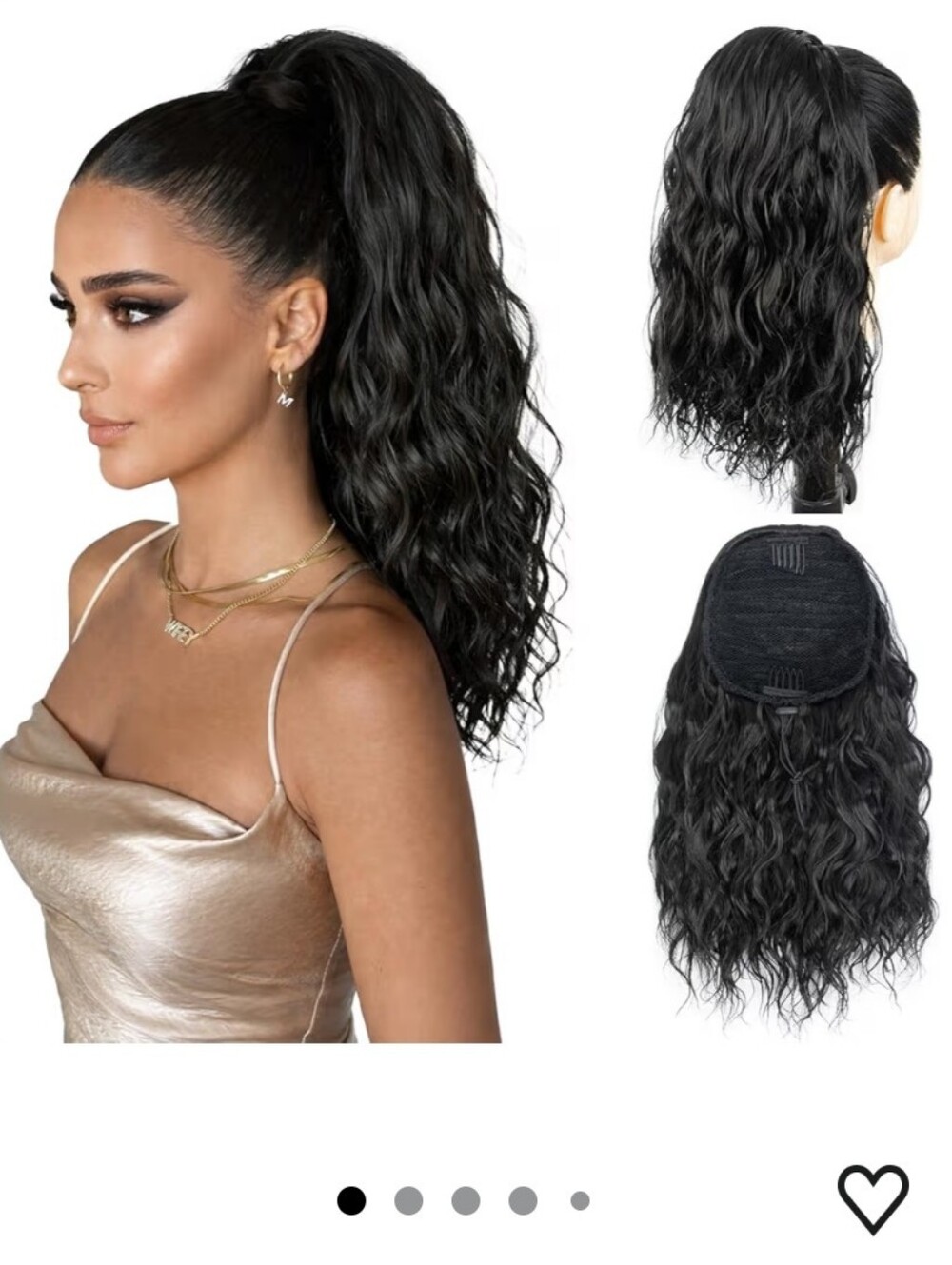 Black Clip-In Wavy Ponytail Extension